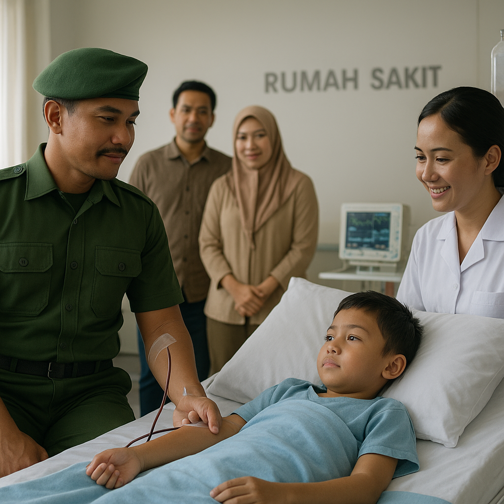 Prajurit TNI AD di Medan Menjadi Donor Darah Rutin untuk Anak Penderita Penyakit