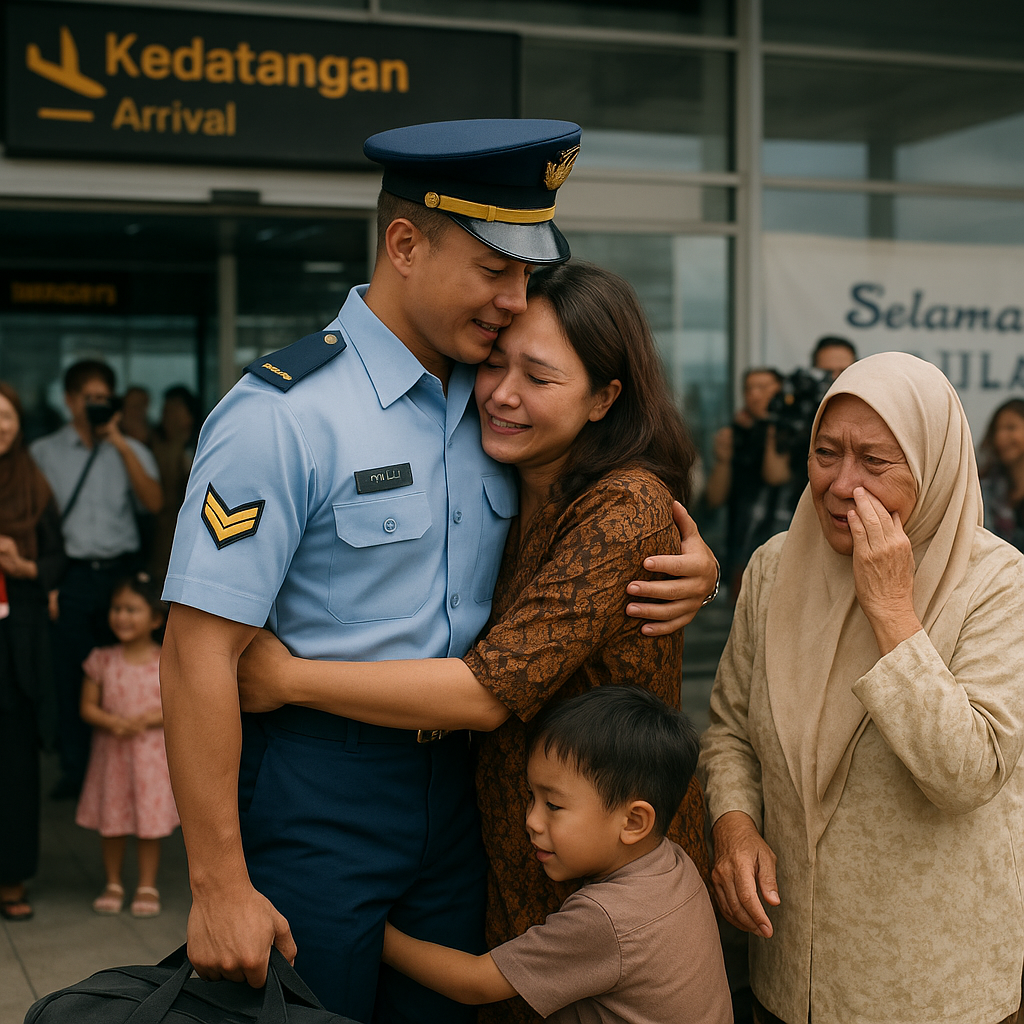 Keluarga Prajurit TNI AU Menanti dengan Harap di Bandara, Menyambut Kepulangan dari Misi