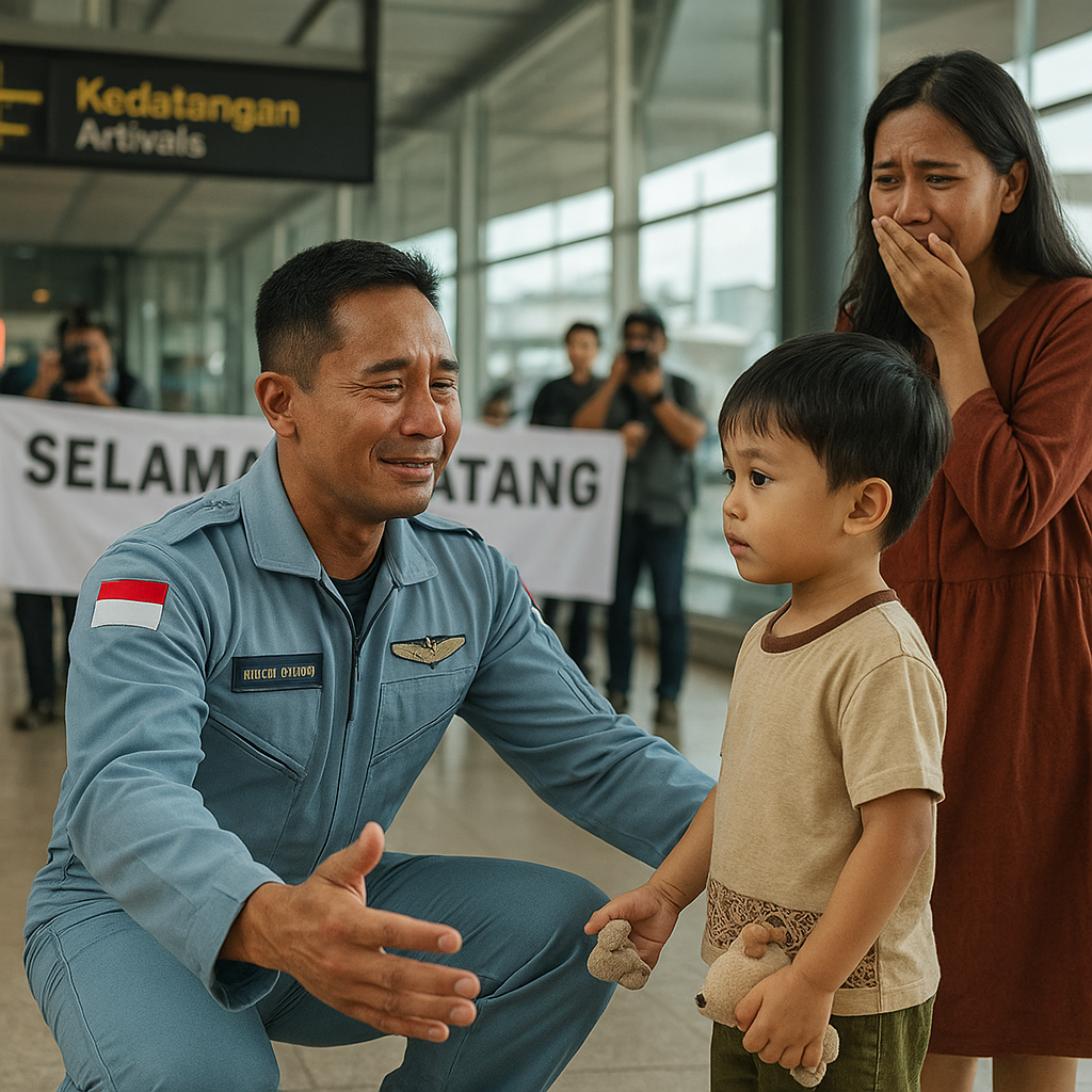 Kejutan Haru Prajurit TNI AU Kembali dari Misi Perdamaian PBB, Anak Kecilnya Tak Mengenali Sang Ayah