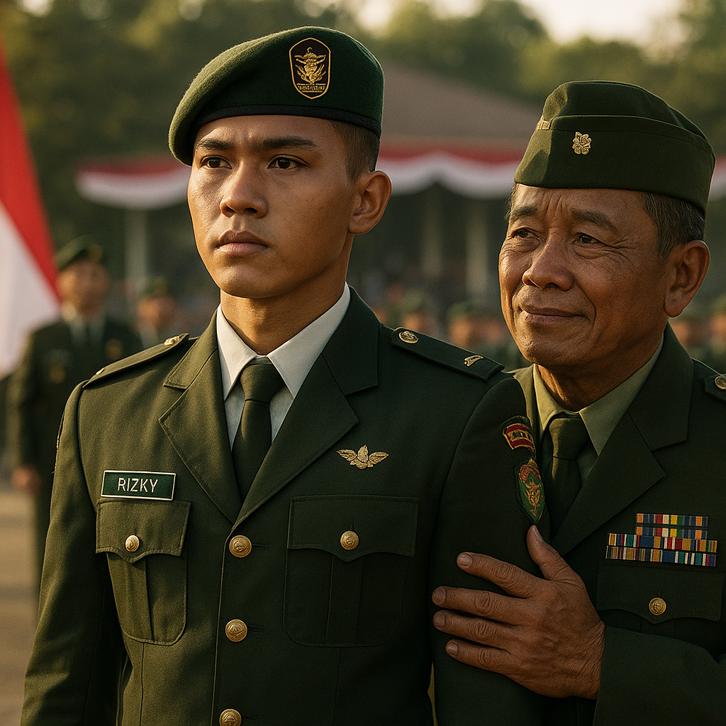 Upacara Pelantikan Prajurit yang Dihadiri Ayah yang Juga Purnawirawan TNI