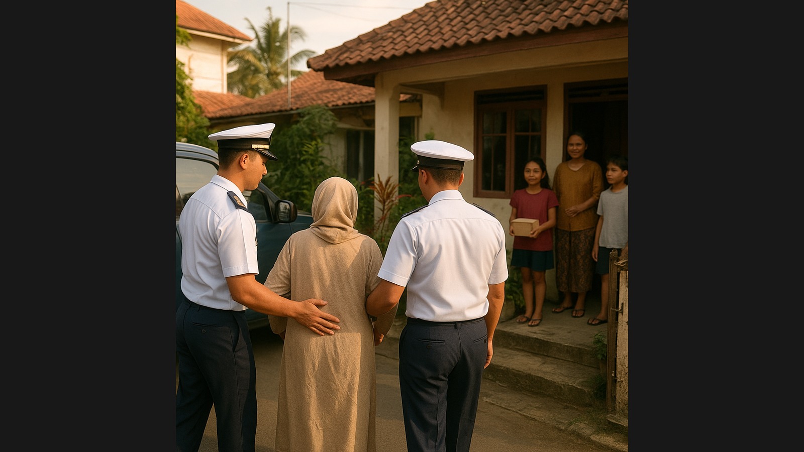 Personel TNI AL Antar Nenek Tersesat di Makassar Kembali ke Keluarga